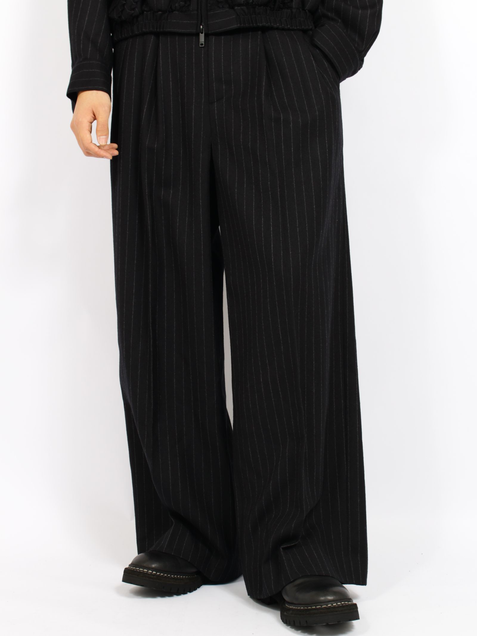 【26AW】ワイド トラウザーズ / WIDE TROUSERS / ブラック