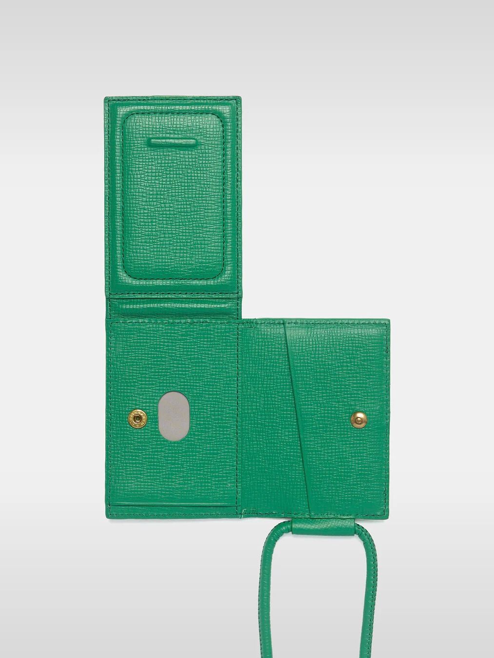 レザーストラップ付アイフォンアクセサリー ウォレット / STRAPPED ACCESSORY WALLET / ジョリーグリーン