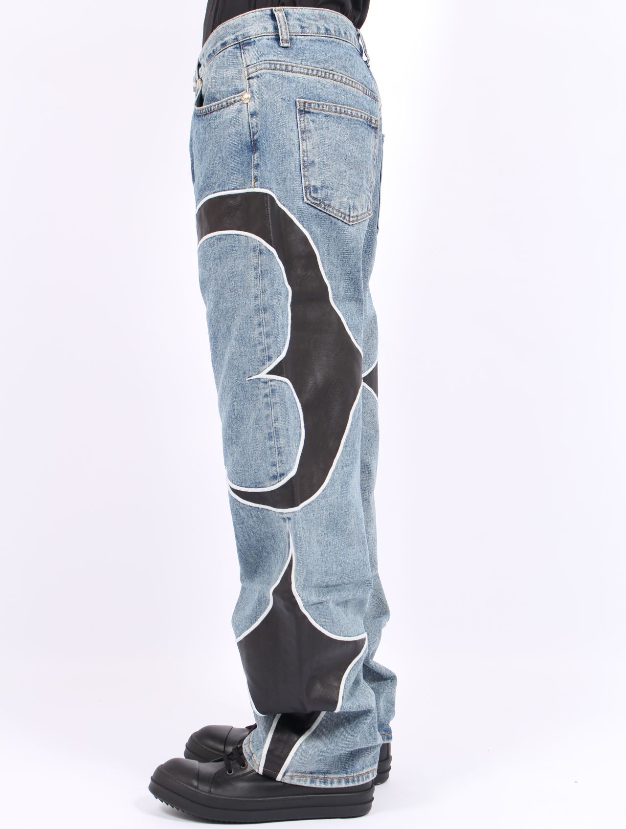 【25AW】TC レザー ウォッシング デニム パンツ / TC WASHING DENIM PANTS / ブルー