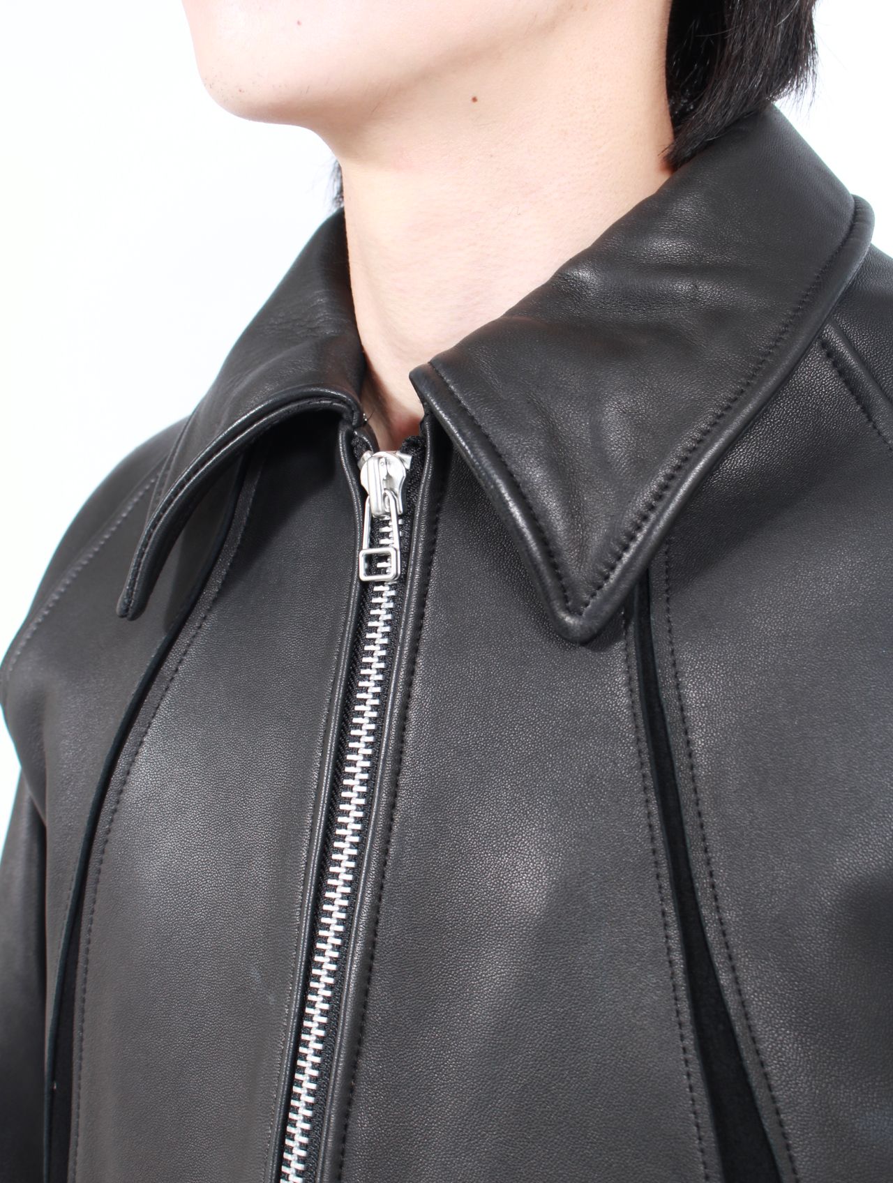 NVRFRGT - 【25AW】 ラムレザー パネル ジップアップ ジャケット