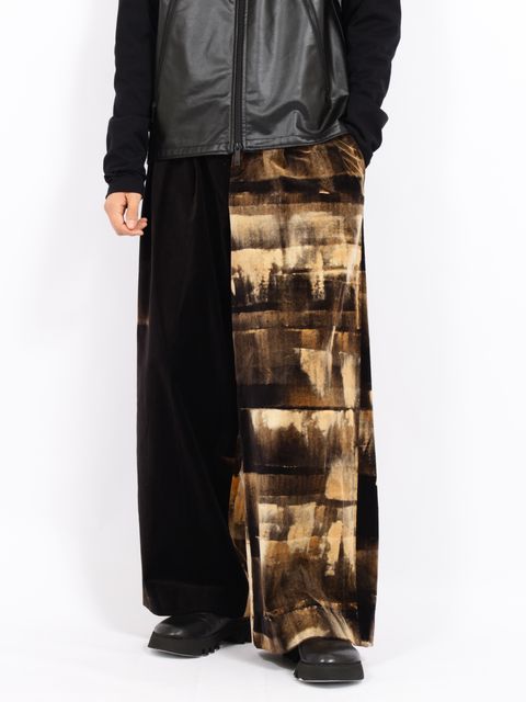 【26AW】ハンド ブリーチド ベルベット パンツ / HAND-BLEACHED VELVET PANTS / ブラック