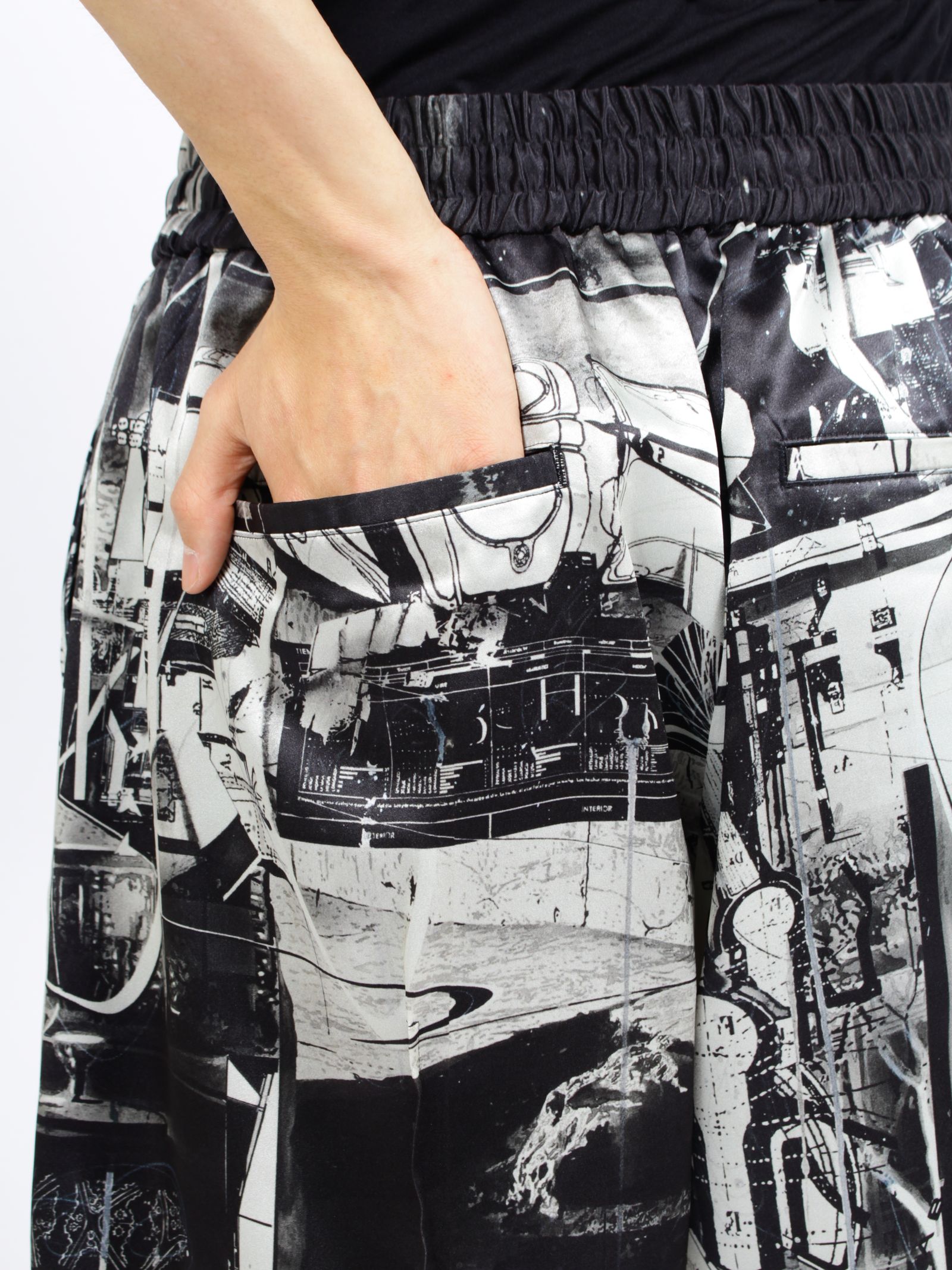 【26SS】佃弘樹 グラフィック パンツ / × HIROKI TSUKUDA GRAPHIC PANTS / ブラック