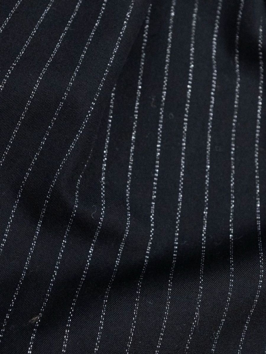 【26AW】シルバー ストライプ ウール ダブル ブレステッド ジャケット  / SILVER STRIPE WOOL DOUBLE BREASTED JKT / ブラック