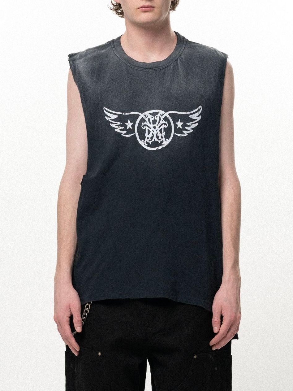 【26SS】"エアロ-カミヤ" ノースリーブ Tシャツ / "AERO-KMY" N/S TEE / ブラック