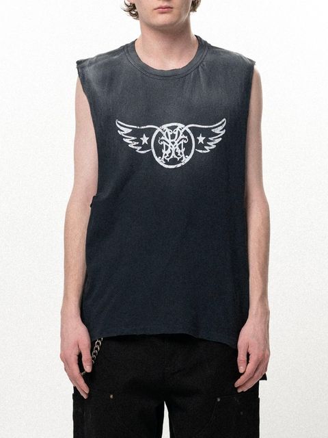 【26SS】"エアロ-カミヤ" ノースリーブ Tシャツ / "AERO-KMY" N/S TEE / ブラック