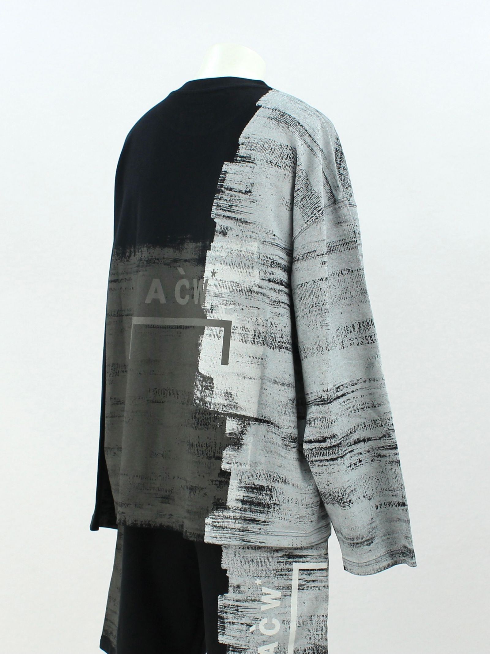ペイント ロゴ 長袖Tシャツ / MOD LUX PAINTED LS T-SHIRTS / ブラック × ホワイト