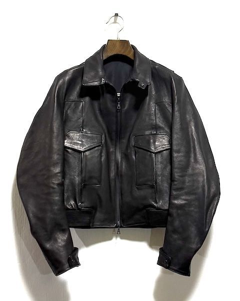 【27SS】GUIDI レザー サイド ゴア ボンバー カンガルー レザー ジャケット / SIDE GORE BOMBER KANGAROO / ブラック