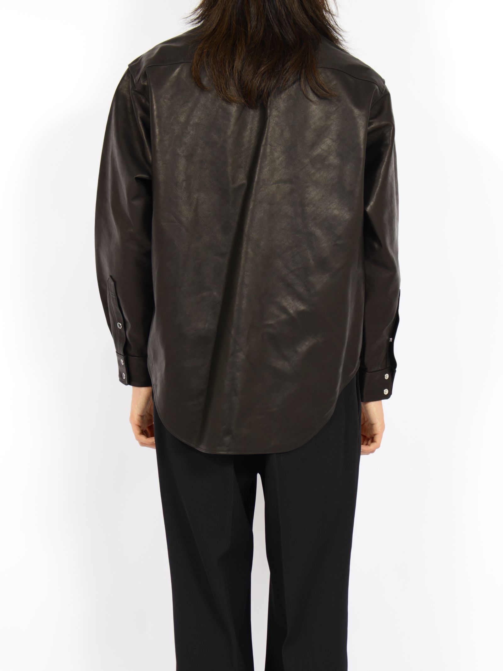 【26AW】ホースレザー シャツ ウエスタンシャツ / HORSE LEATHER SHIRTS / ブラック