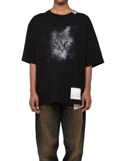 【24AW】キャット プリンテッド Tシャツ / CAT PRINTED TEE / ブラック