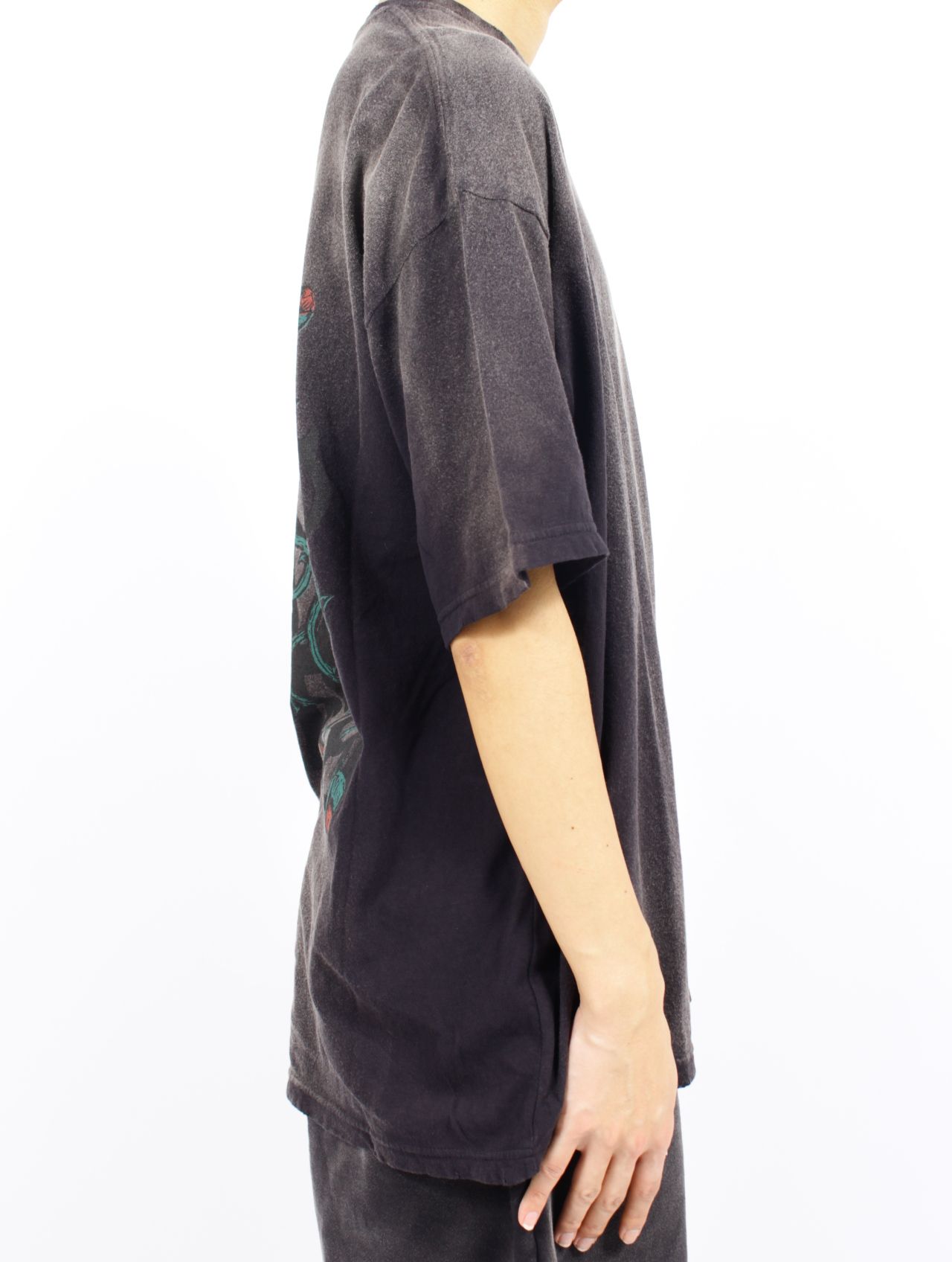 【25SS】"カミヤ-ローズ" ディストレスド ポケット Tシャツ 半袖 カットソー / “KMY-ROSE” DISTRESSED POCKET TEE / ブラック