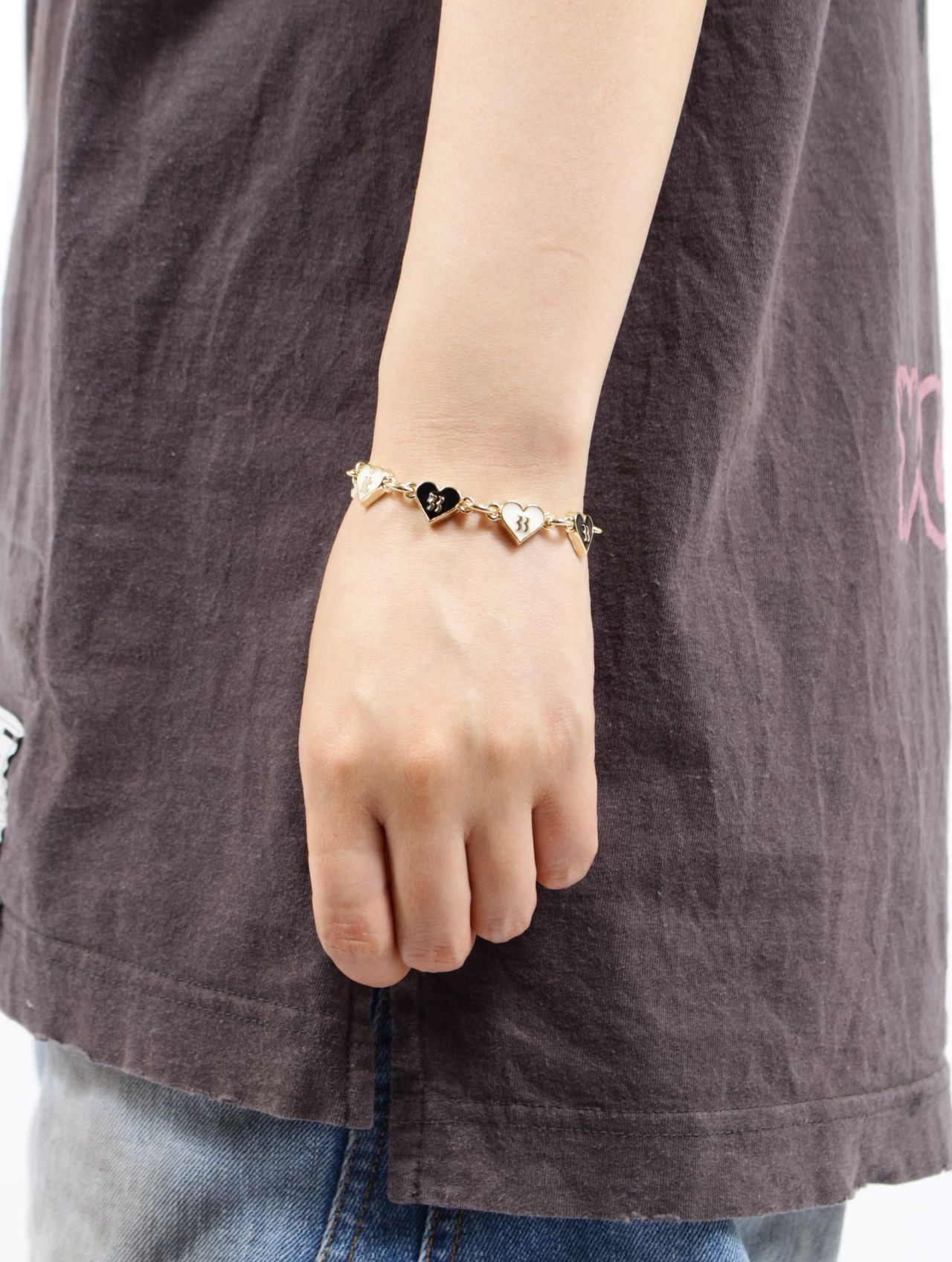 BASICKS ブレスレット Mサイズ BASICKS - 【残りわずか】Heart Shaped Bracelet(SILVER×GOLD