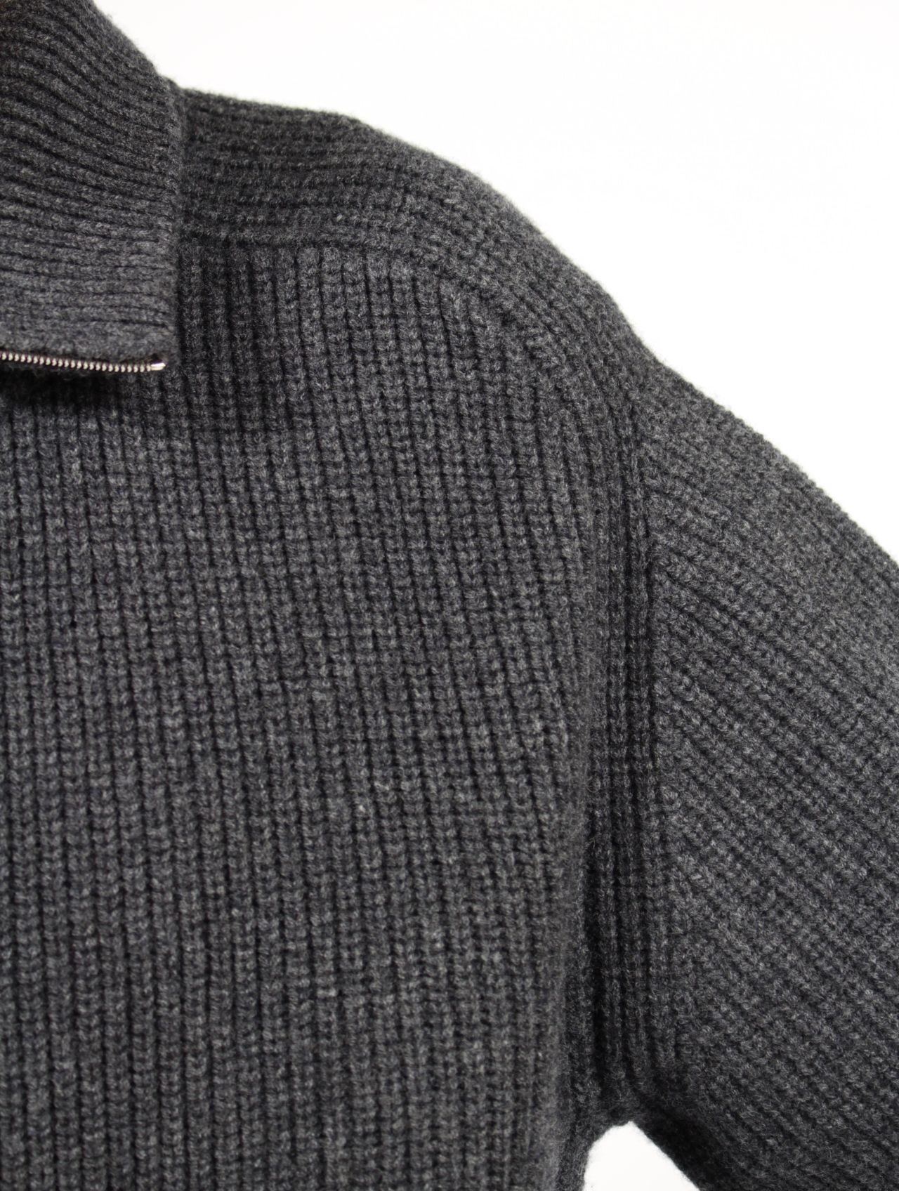 ニットブルゾン ウィズ レザーディテール ANOTHER OFFICE - 【25AW】ドライビング ニット ブルゾン / DRIVING