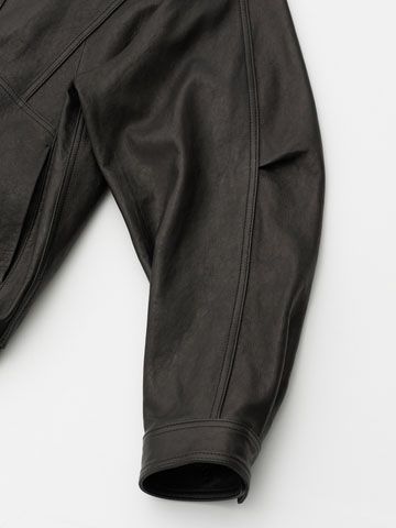 【25AW】ラムスキン レザー ユーティリティ ブルゾン / LAMBSKIN UTILITY BLOUSON / ブラック