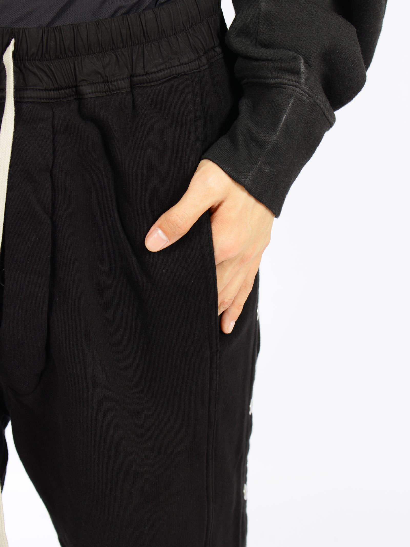 【26AW】ワイド プッシャー パンツ スウェット素材 サイドスナップボタン / WIDE PUSHER PANTS / ブラック