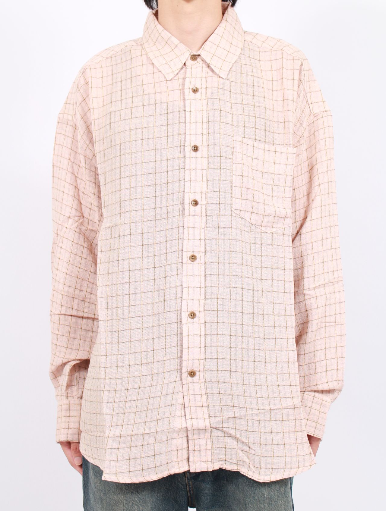 【25AW】ルーム シャツ 長袖 チェック / ROOM SHIRT / AIRY PINK CHECK(ピンクチェック)