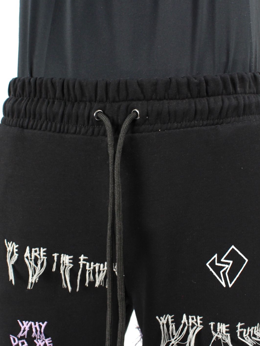 【21AW】総柄 刺繡プリントスウェットパンツ / NEW MANIFESTO JOGGER PANTS / ブラック × マルチ