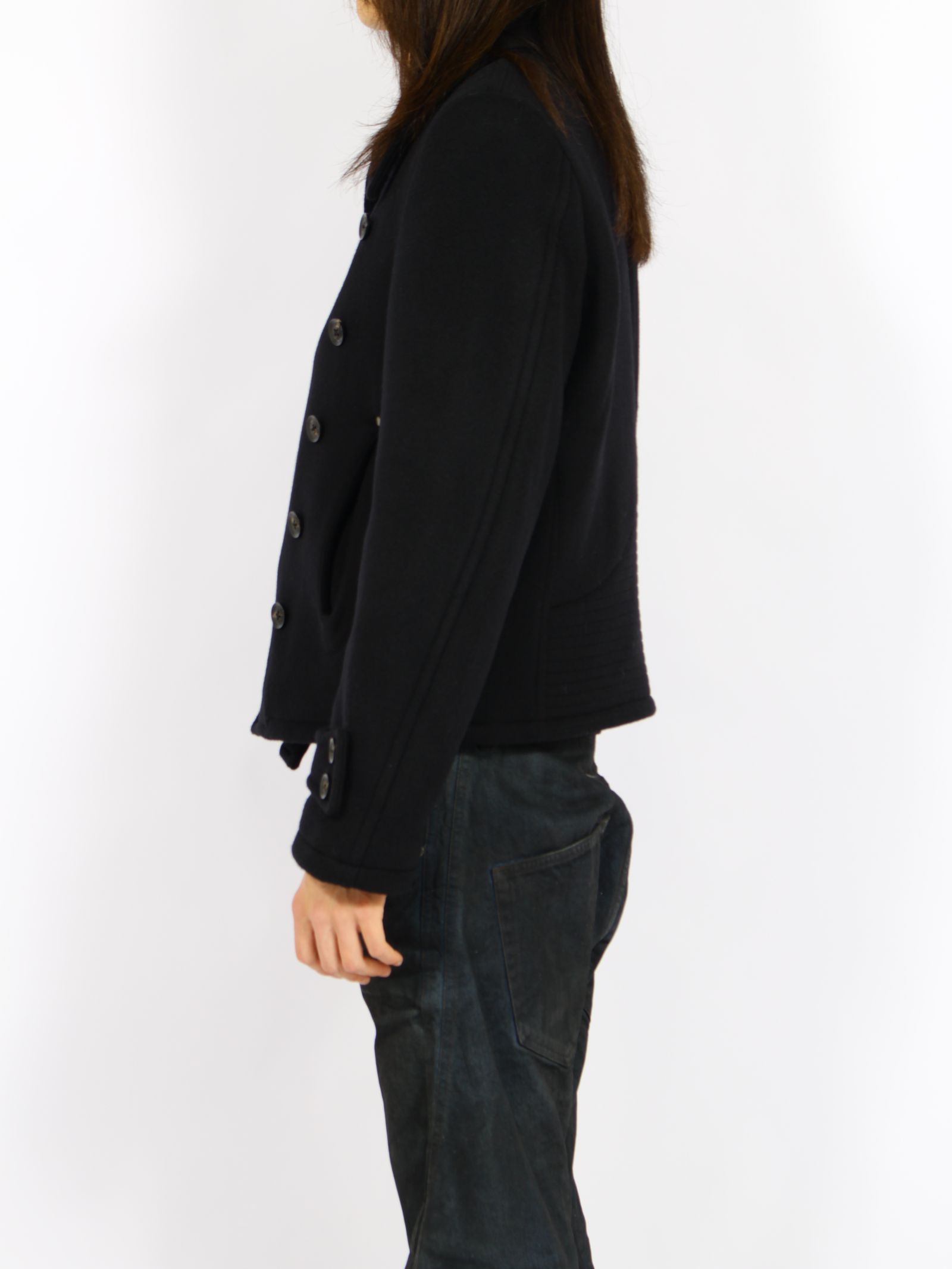 【26AW】ショート ペア コート ピーコート 3way ナポレオンジャケット / SHORT PEA COAT / ブラック