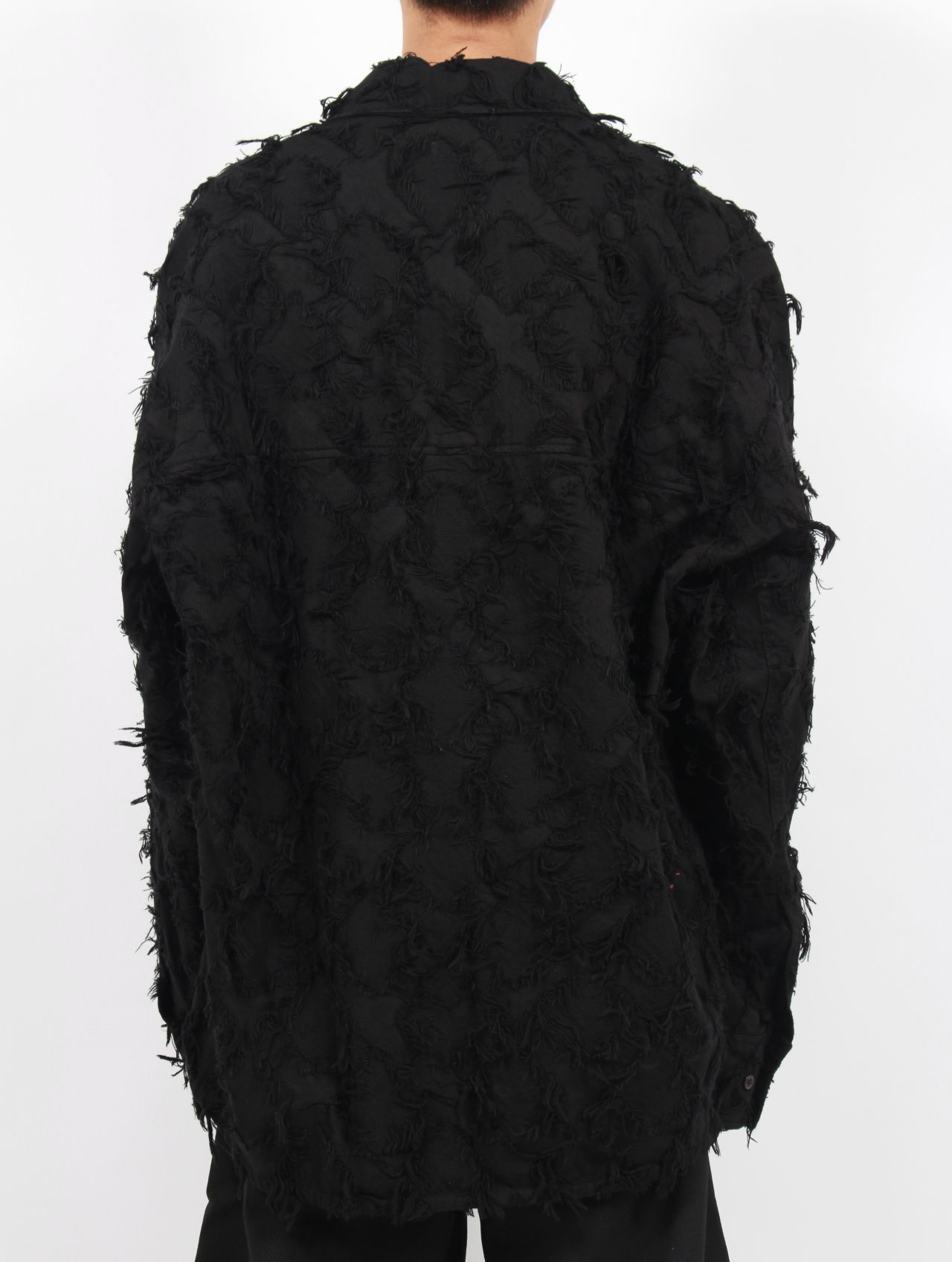 【25AW】ウェス シャツ アーガイルチェック柄 フリンジ 長袖 / WES SHIRT / フリンジブラック