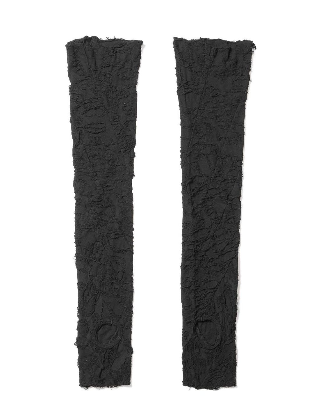 【25SS】ダメージコットン アームカバー / COTTON DAMAGE JACQUARD / ブラック