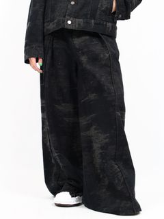 【25SS】デニム ワイド スラックス / DENIM WIDE SLACKS / ダークネイビー