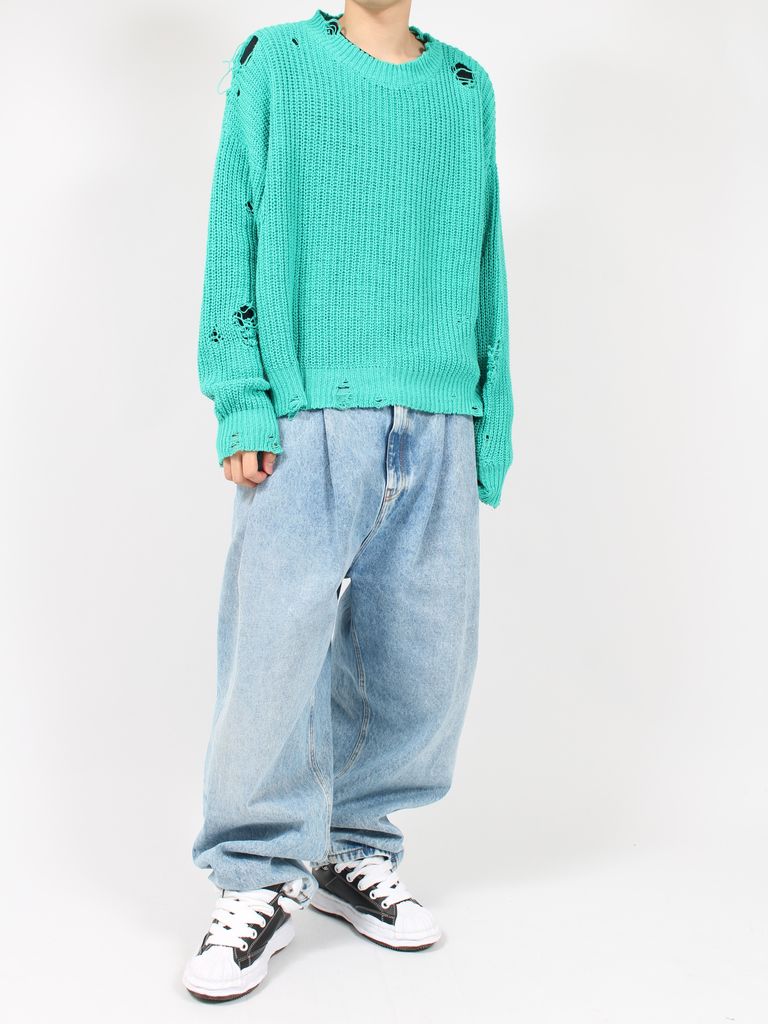 KAMIYA - 【24SS】ボロ コットン ニット プルオーバー / BORO COTTON 