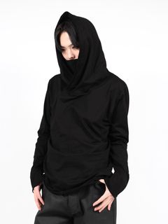 【25SS】ストレッチ コットン パーカー / COTTON SZ JERSEY HOODIE / ブラック