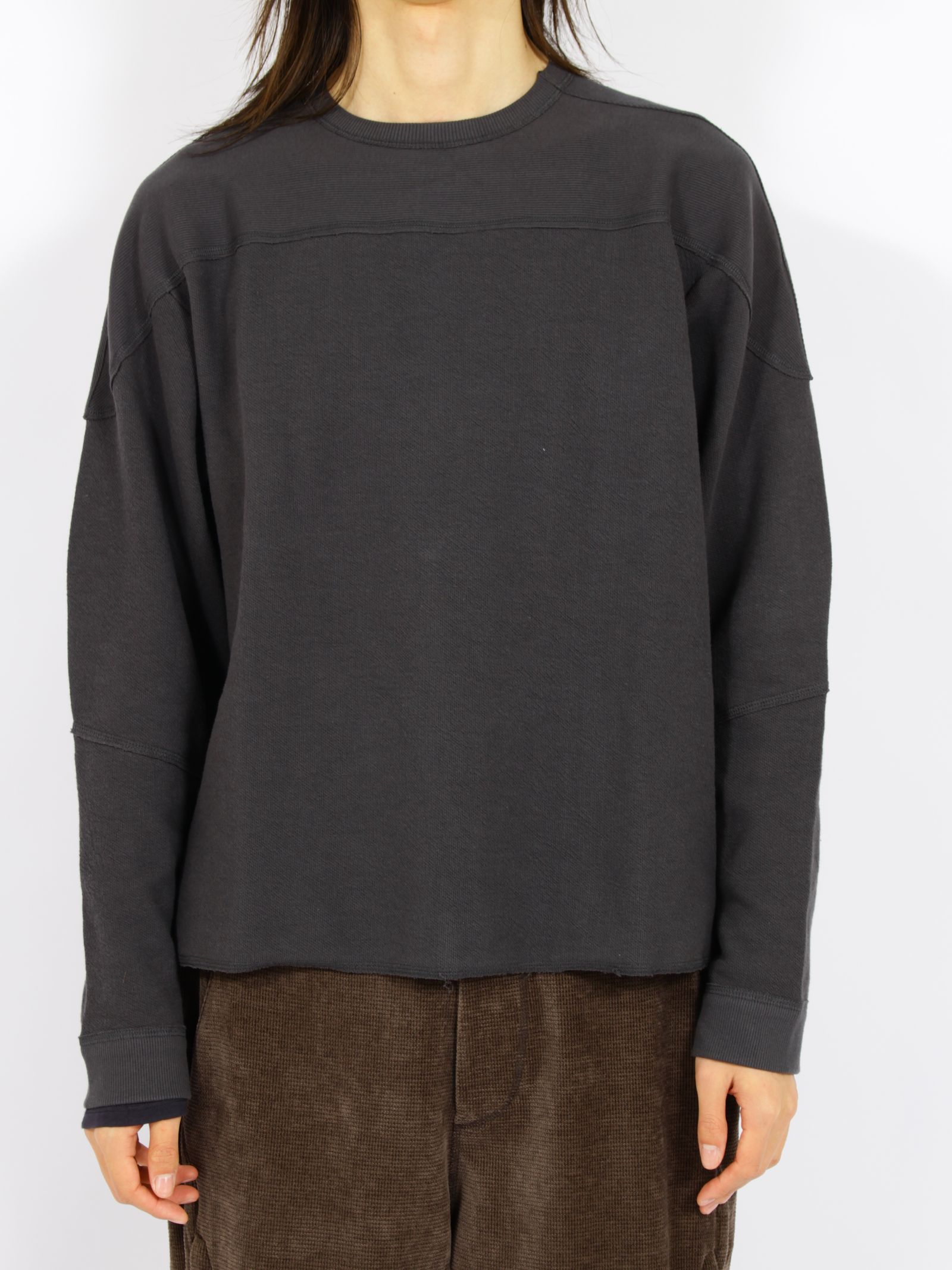 【26AW】ローラブル クルー ネック 長袖 カットソー / ROLLABLE CREW NECK / チャコール