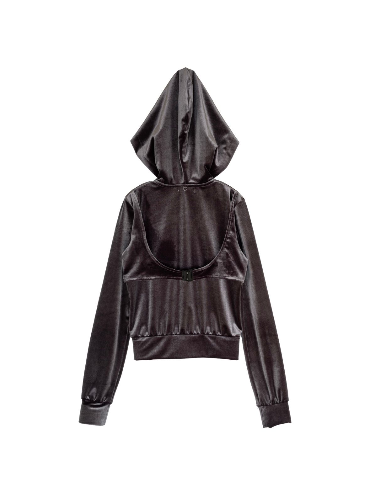 【25AW】マイクロ ブラ ベロア フーディー / MICRO BRA VELOUR HOODIE / グレー