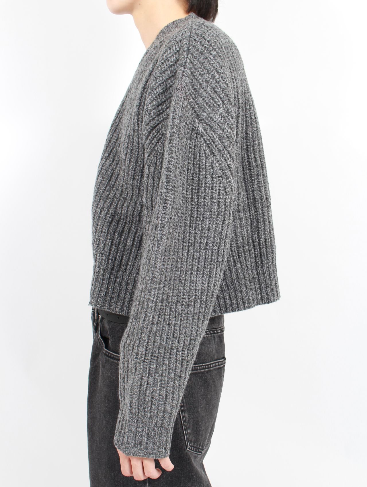 【25AW】ボンバー ニット カーディガン / BOMBER CARDIGAN / GREY(グレー)