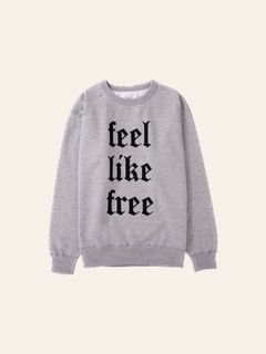 ダメージ加工 スウェットシャツ / FEEL LIKE FREE CREW / グレー