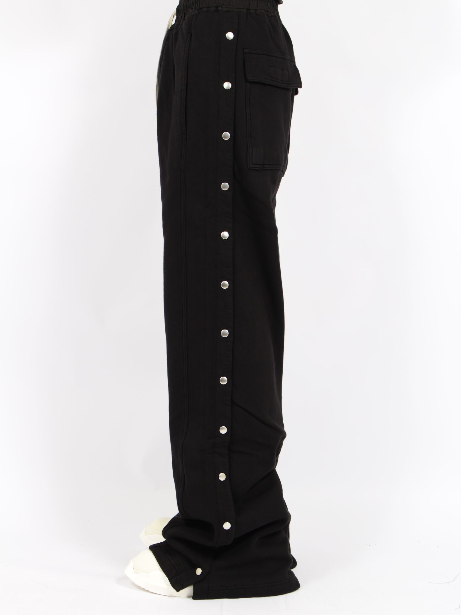 【26AW】ワイド プッシャー パンツ スウェット素材 サイドスナップボタン / WIDE PUSHER PANTS / ブラック