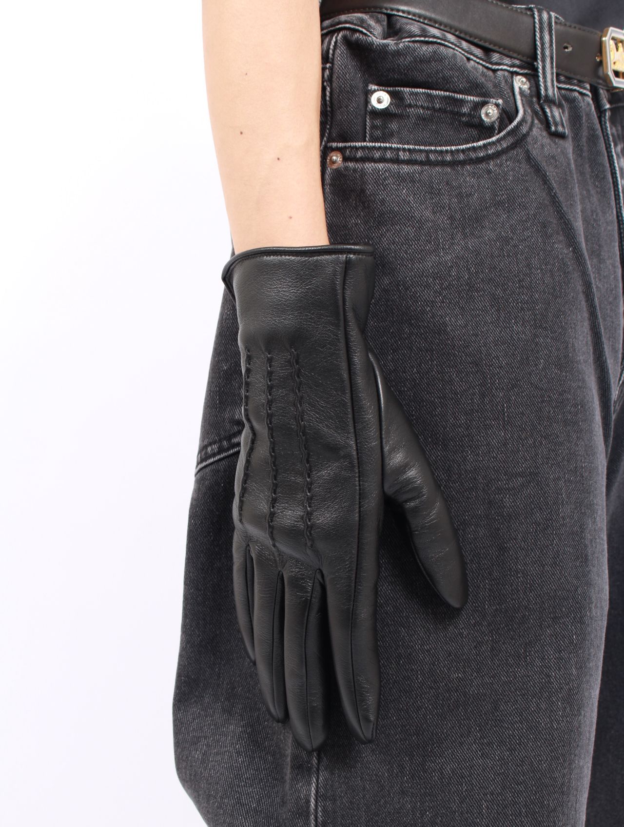 【25AW】メッセージ  シープレザー グローブ / "REMEMBER?" LEATHER GROVE / ブラック