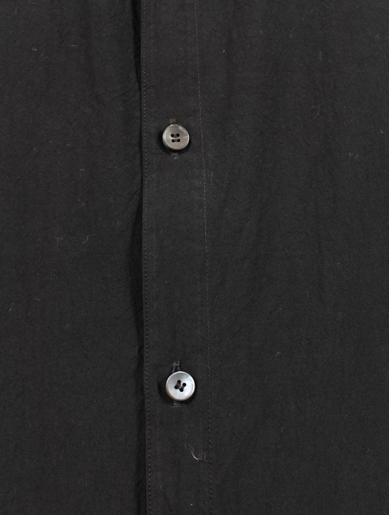 【25SS】ハンドステッチ ヘム ボンバー リラックス フィット シャツ / HAND-STITCHED HEM BORDER  RELAXED FIT SHIRT / ブラック