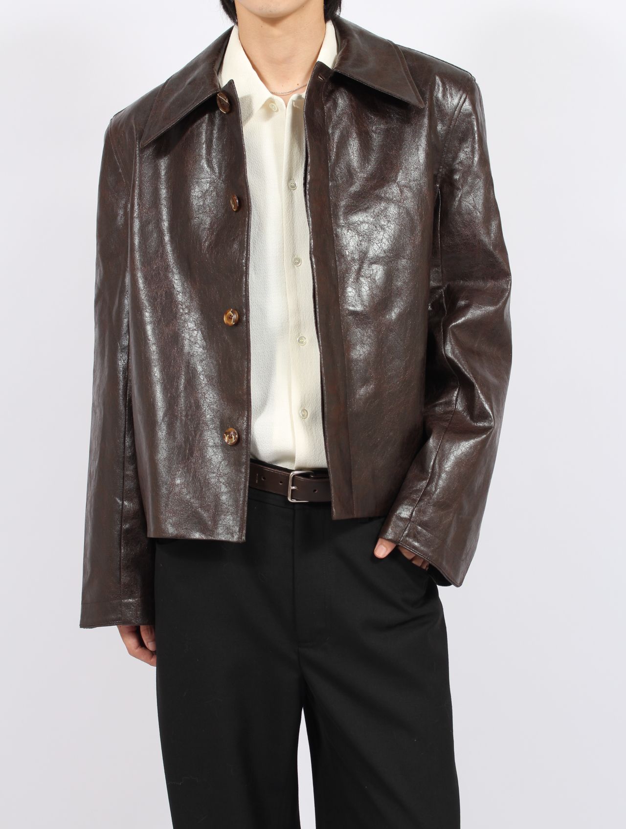 【25AW】 ヴィーガン レザー キーン ジャケット / KEANE JACKET / ダークテック（ブラウン）