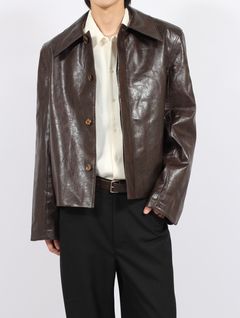 【25AW】 ヴィーガン レザー キーン ジャケット / KEANE JACKET / ダークテック（ブラウン）