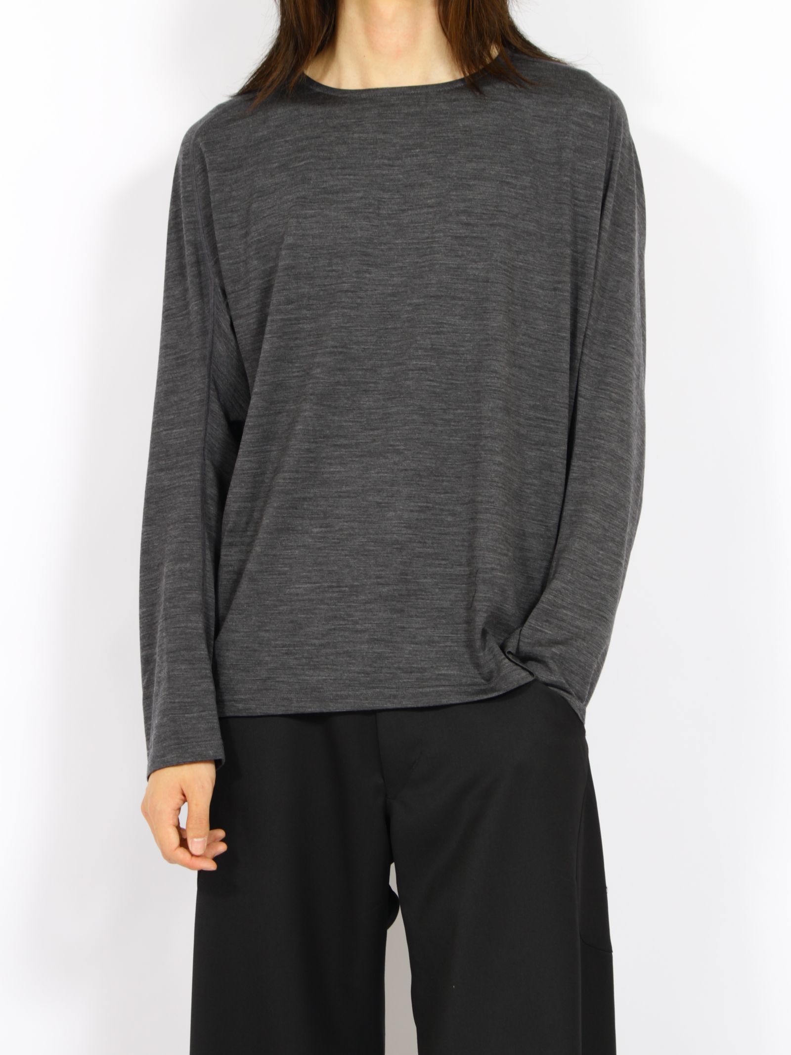 【26AW】ロングスリーブ Tシャツ ウール / LONG SLEEVE T-SHIRTS WOOL / グレー