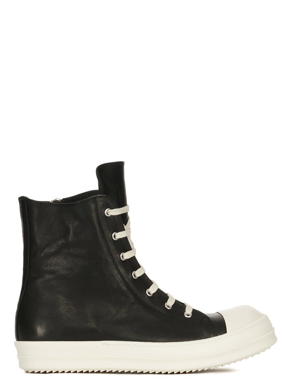 RICK OWENS - 【24AW】ウォッシュ カーフレザー ハイカット スニーカー / SNEAKERS / ブラック × ホワイト | STORY