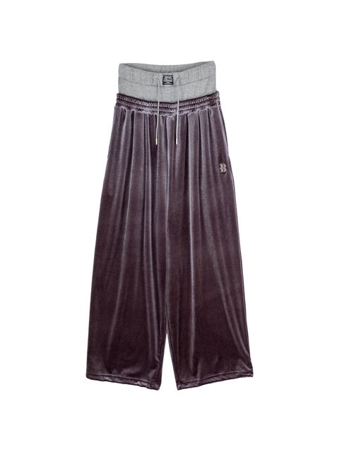 【25AW】レイヤード ベルベット トラウザーズ / LAYERED VELVET TROUSER / グレー