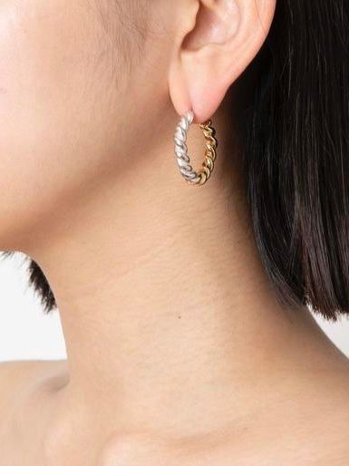 メランジュフープピアス / ゴールド×シルバー