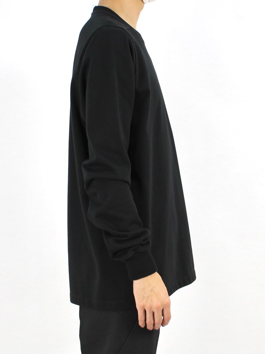 【25AW】リブ クルーネック 長袖スウェット シャツ / SHORT CREWNECK LS / ブラック