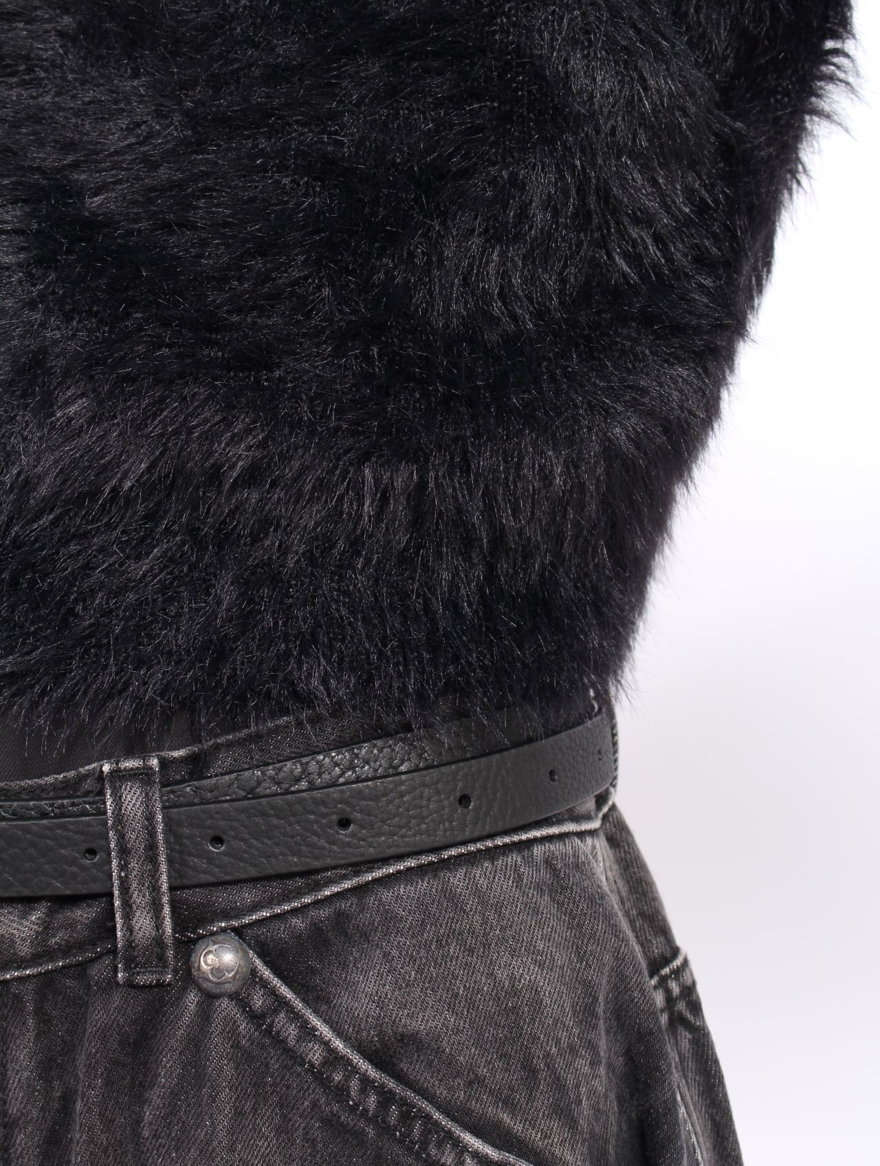 【25AW】キメラ ファー フーディー パーカー / CHIMERA FUR HOODED ZIP-UP / ブラック