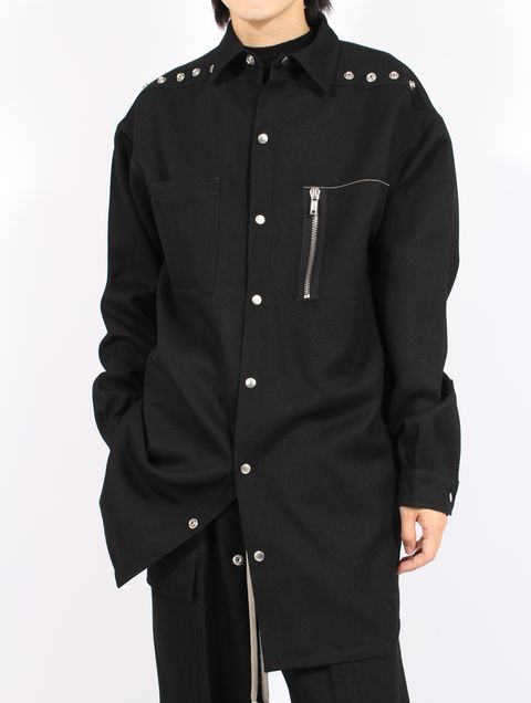 【25AW】オーバーサイズ アウターシャツ / OVERSIZED OUTERSHIRT / ブラック