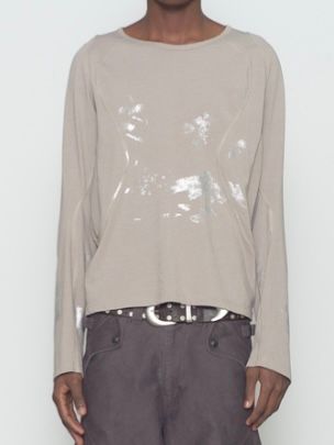 【26AW】フォイル プリント スプラッター ロング スリーブ Tシャツ / FOIL PAINT SPLATTER LONG SLEEVE T-SHIRT / CLAY(ベージュ)