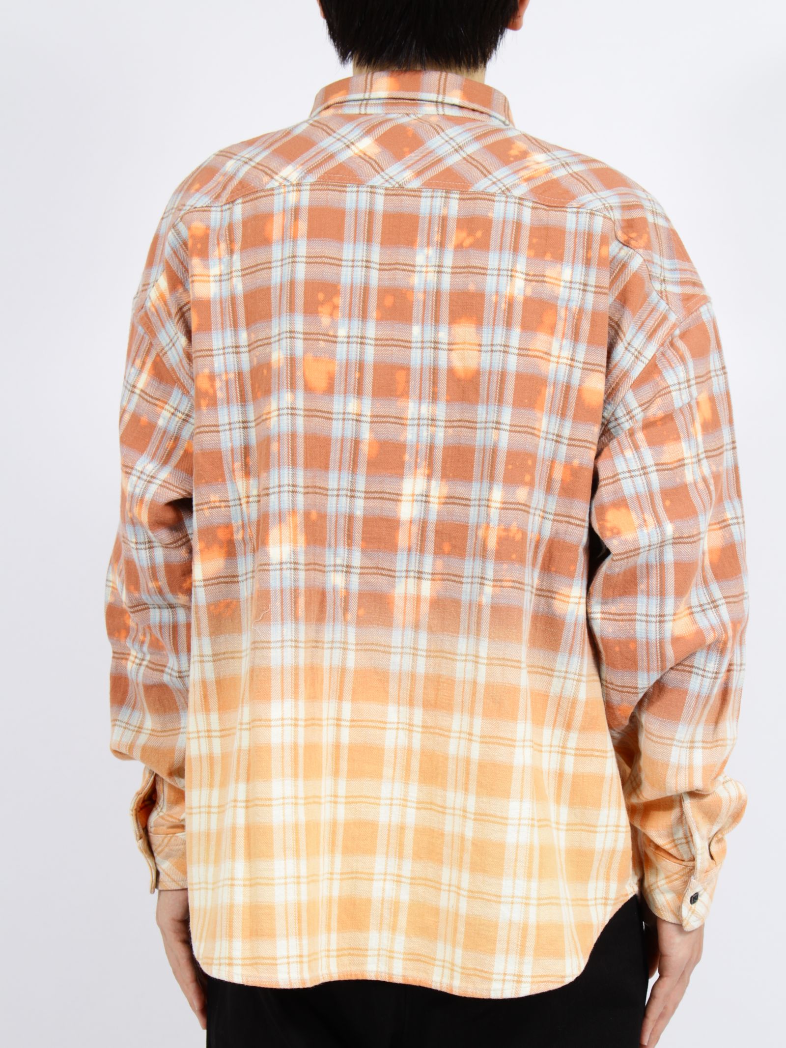【26SS】コットン フランネル チェック ブリーチ シャツ / COTTON FLANNEL CHECK BLEACH SHIRT / レッド