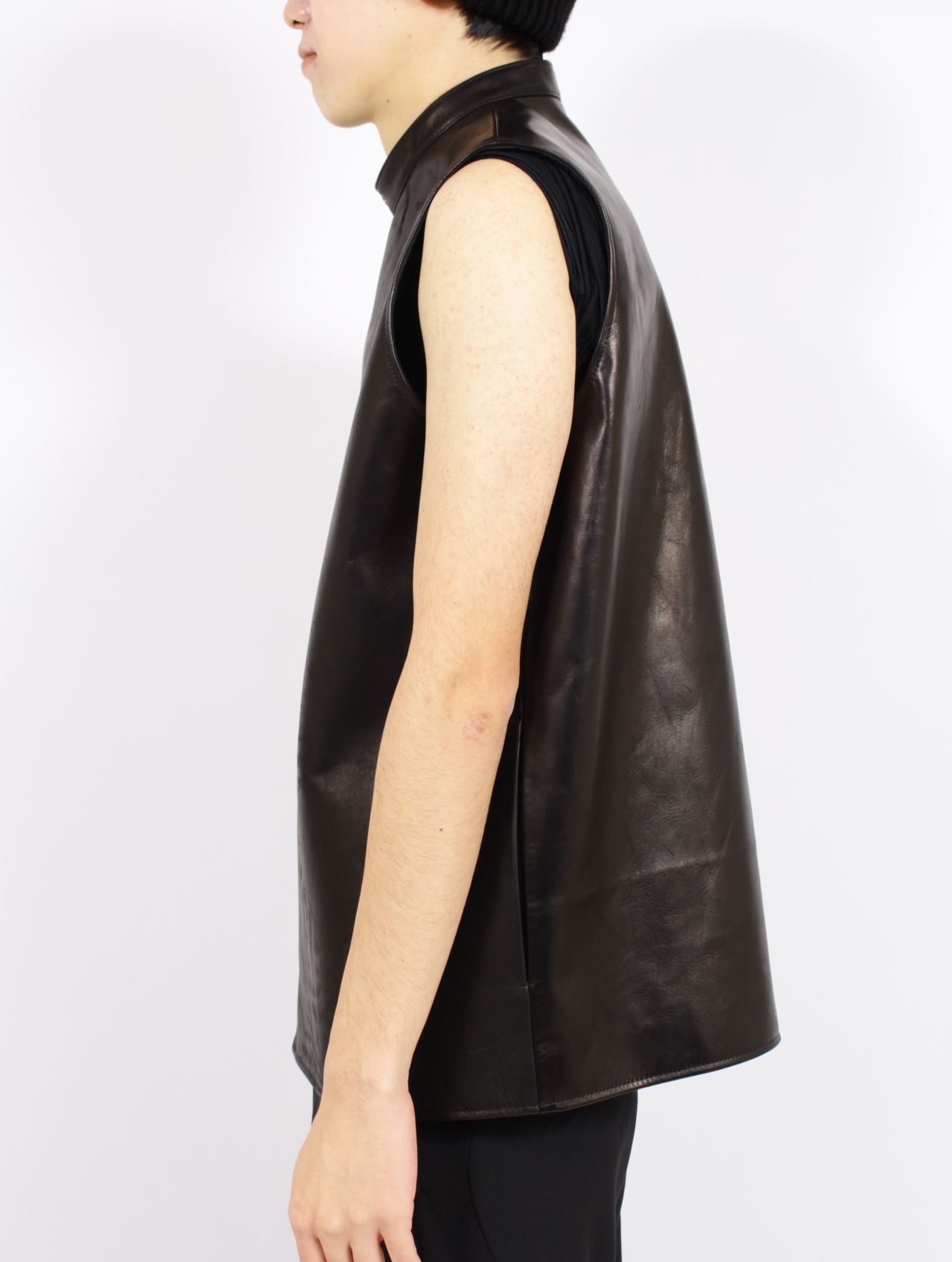 【26SS】レザー ベスト / LEATHER VEST / ブラック