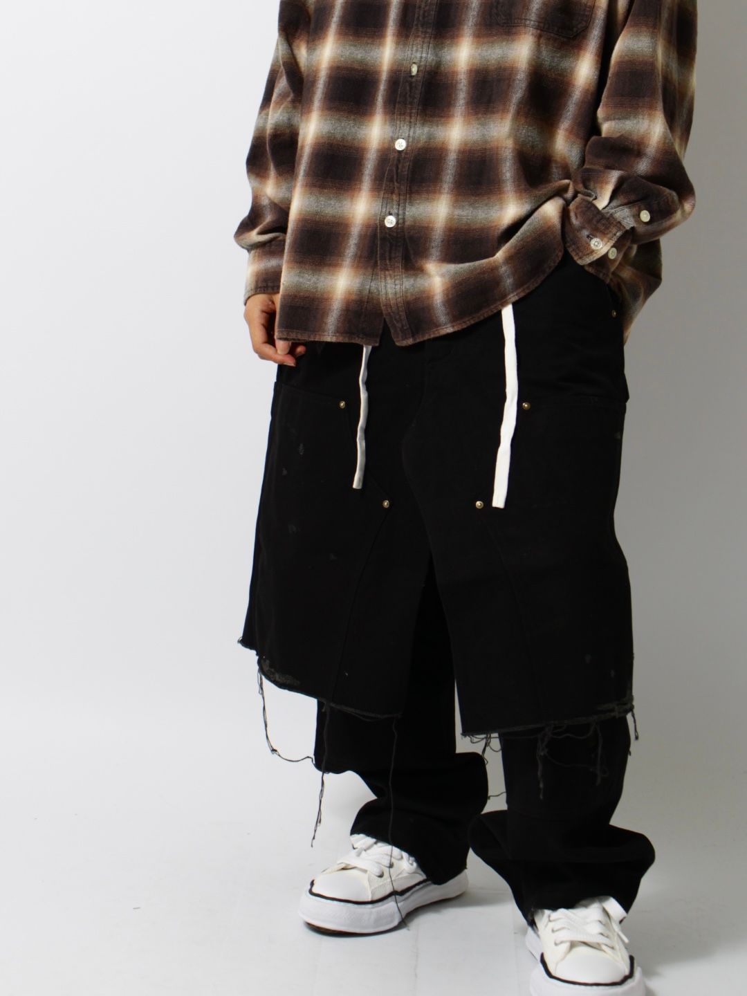 【25SS】ボロダック ペインター ラップスカート / BORO DUCK PAINTER WRAP SKIRT / ブラック