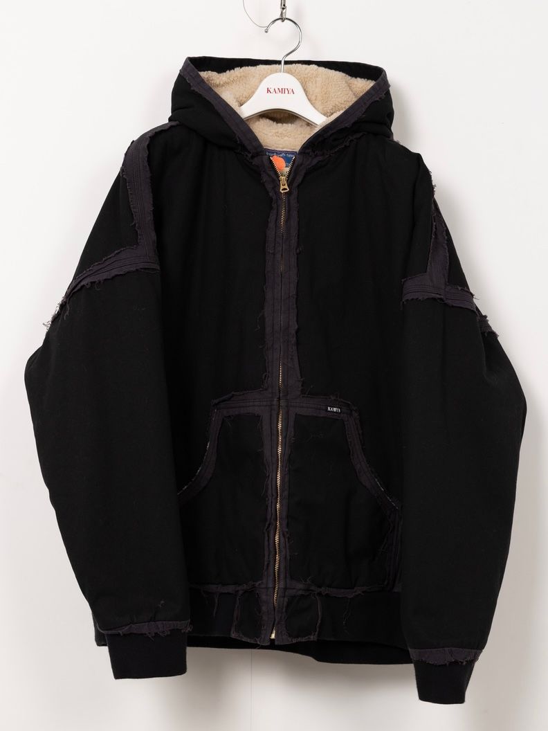 【25AW】ブラックミーンズ コラボレーション デコンストラクテッド ジップ パーカー / BLACKMEANS × KAMIYA DECONSTRUCTED ZIP PARKA / ブラック