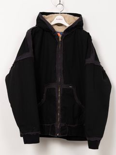 【25AW】ブラックミーンズ コラボレーション デコンストラクテッド ジップ パーカー / BLACKMEANS × KAMIYA DECONSTRUCTED ZIP PARKA / ブラック