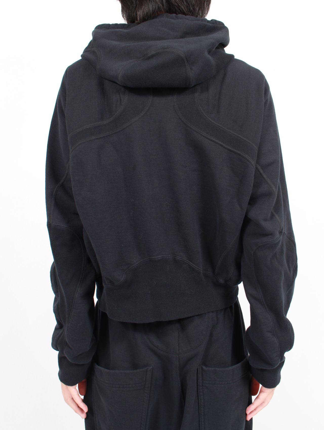 【25AW】 パネルド ジップアップ フーディー パーカー / PANELLED ZIP UP HOODIE / BLACK(ブラック)