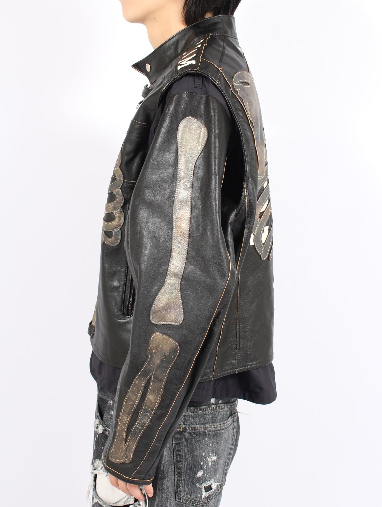 【25AW】ボーン デタッチャブル レーサー ライダース / DETACHABLE RACER RIDERS Ver, BONE / ブラック
